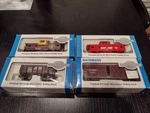 3 Bachmann Ho Railcar Plus Extra Caboose Shell Ore Livestock Silver Series. Fixed Price $16.00.