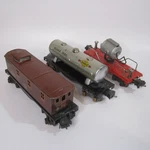 Lionel Prewar Lot Of 3 - 2620 Searchlight 1682 Caboose 1680 Sunoco Tanker. Fixed Price $54.00.