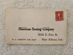 Vtg American Seating Company New Albany Ind Unstamped 2 Cent Letter Cover. Fixed Price $19.99.