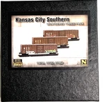 Micro Trains N-scale Kansas City Southern 50' Boxcar Weathered 3-PACK 98305018. Fixed Price $93.89.