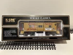 K-line Scale Classic Union Pacific Bay Window Caboose #24529 W/ Smoke Unit. Fixed Price $70.00.
