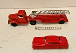 Tootsietoy Mack L-line Hook & Ladder And 49 Mercury Fire Chief Car. Fixed Price $150.00.