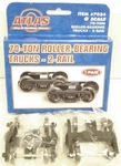 Atlas 7034 70-TON Die-cast 2-RAIL Roller-bearing Trucks W/rotating Cap. Fixed Price $37.57.