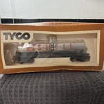 Tyco Ho Tank Car Shell Silver Black Red Yellow 367-C Model Railroad Freight. Fixed Price $7.84.