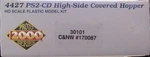 Proto 2000 #4427 PS2-CD High-side Covered Hopper #170087 C&nw Kit 1/87. Fixed Price $22.00.