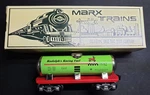 Modern Marx Nos 73712 1997 Rudolph's Racing Fuel 6" Tank Car W/box. Fixed Price $65.00.