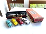 Lionel 6414, Evans Auto Loader With Cars, Crome Bumpers, Windows, Rubber Tires. Fixed Price $65.00.