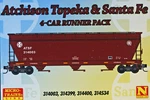 Atsf. Scale. 3 Bay Covered Hoppers. 4 Pack. Micro-trains Line. New.. Fixed Price $217.01.