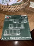 Kato Scale 38-0107 & F 70 Covered Hopper Car Set Erie Lackawanna Nib. Fixed Price $40.00.