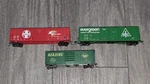 Unbranded Santa Fe Evergreen Reading Ho Scale Freight Box Lot 3 Train Cars. Fixed Price $39.99.