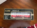 K-line K90013IC State Of Maine Classic Boxcar O/027 Gauge New. Fixed Price $20.00.