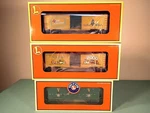 Lionel Christmas Cars #6-26272, #6-26706, & #6-26743 O-gau Mint Ob Lot 103. Fixed Price $99.00.