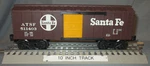 K-line 511403 Santa Fe Atsf Boxcar O/027 Ga. Sized Wks W/ Lionel 1997. Fixed Price $18.00.
