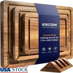 Acacia Wood Cutting Board Durable Juice Groove Multi-use Serving Gift. Fixed Price $79.97.