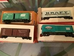 Lot Of 4 Vintage Ho Scale Elect. Trains Untested. Box & Refrigerator. See Desc.. Fixed Price $29.99.