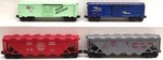 Lionel Gauge Assorted Boxcars & Hoppers: 9771, 9401, 9119, 19311 Ex. Fixed Price $43.79.