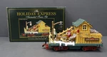 The Holiday Express Animated/light-up Log Mill Wood Train Car G-scale #384-4. Fixed Price $44.99.