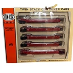 Con-cor Ho Scale Santa Fe Twin Stack Car Unit Train Set Sflc 254243 Red. Fixed Price $99.95.