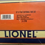 Lionel Set Of Four Centennial Tank Cars 6-21769. Fixed Price $165.99.