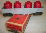 Lionel Postwar 6562-1 Gray Gondola Car With Canisters Very Good+ Excellent Ob. Fixed Price $45.00.