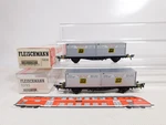 EB690-1# 2X Fleischmann H0 Dc 5235 Container Flat Cars Db Crowe Very Good+box. Fixed Price $46.61.