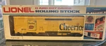 Lionel Trains 6-9832 Gauge Cheerios Billboard Reefer Car Ln/box. Fixed Price $150.00.