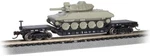 Bachmann Trains 52' Center-depressed Flat Car With Sheridan Tank Black Wi.... Fixed Price $81.91.