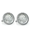 New 1913 First-year-of-issue Buffalo Nickel Rope Bezel Coin Cuff Links 12701. Fixed Price $149.95.