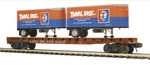 Mth Premier Long Island Flat Car W/ Pup Trailers 20-95380! Scale Train. Fixed Price $149.99.