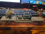 American Flyer Erie 7210 Low Flatcar With Spotlight & Green Generator. Fixed Price $17.99.