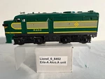 LIONEL6-8452-8453 #1 Erie Rr F-3 Ab Set Drk. Green & Grey W Gold Stripes Lkn. Fixed Price $223.69.