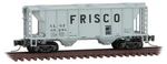 Micro-trains Mtl Z-scale Two-bay Covered Hopper Frisco/slsf (gray/black) #85238. Fixed Price $22.99.