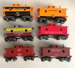 Marx Post-war 027 Gauge Deluxe 8 Wheel Cabooses Lot Of 6 Collector Quality. Fixed Price $59.99.