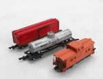American Flyer Rolling Stock 3-PACK, Box Car, Tank Caboose, Gauge. Fixed Price $25.00.