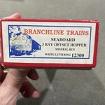 Branchline Trains Scale Kit #12300 Seaboard Offset Hopper Car #37660. Fixed Price $17.00.