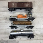 Lionel Gauge Freight Car Lot Sunoco Tank 3620 Searchlight Prr. Fixed Price $139.98.