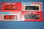 American Flyer By Lionel Freight Cars: #6-49001, #6-48707, #6-48316 & #6-48318. Fixed Price $62.95.