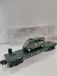 Menards 279-3449 Gauge Model Railroad United States Army Flat Car W/van & Box. Fixed Price $20.00.
