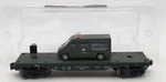 Menards 279-3449 Gauge Army Flatcar With Military Van #4032 Ex/box. Fixed Price $15.19.
