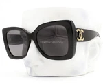 Chanel Sunglasses Glossy Black Gold Cc Logo Polarized CH5555A 1819/EV With Case. Fixed Price $500.00.