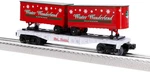 Lionel Winter Wonderland Gauge Model Train Flatcar With Two Piggyback Trailers. Fixed Price $322.29.