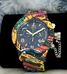 Invicta 34490 Russian Diver Chronograph Watch/ Bracelet With Graffiti Plating. Fixed Price $292.00.