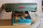 Scale Athearn, Bay Covered Hopper, Firestone, Gray, #53496 Built. Fixed Price $24.00.
