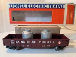 Vintage 1983 Lionel 6-6205 Canadian Pacific Long Gondola W/ Canisters New. Fixed Price $19.99.