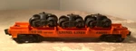 Vintage Lionel 6362 Railway Flatcar With Trucks Load, 1955-1956. Fixed Price $65.00.