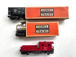 Lionel 6456, 6465, 6119, C-7, Lehigh Valley Hopper, Sunoco Tank Car, Dlw Caboose. Fixed Price $39.00.