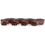 New Athearn 34' 2-BAY Offset Open Hopper Sf (4) Freight Cars Scale. Fixed Price $134.99.