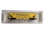 Model Power Scale Peabody Short Line Quad 4 Bay Hopper Yellow Metal Wheels. Fixed Price $7.77.