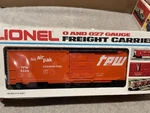 Lionel #9424 Toledo Peoria Western Sliding Door Box Car. Lnib. Fixed Price $16.00.