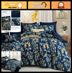 Navy Blue Floral Comforter Set Full Size 7-PIECE Botanical Bedding, Soft Micro. Fixed Price $53.99.